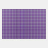 Purple Gray Plaid Tartan ラッピングペーパーシート (正面2)