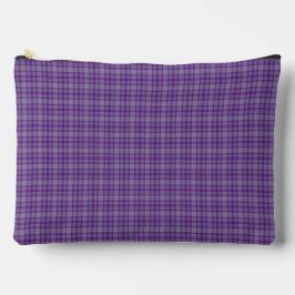 Purple Gray Plaid Tartan Pattern アクセサリーポーチ