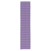 Purple Gray Plaid Tartan Table Runner ショートテーブルランナー (正面)