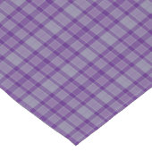Purple Gray Plaid Tartan Table Runner ショートテーブルランナー (コーナー)