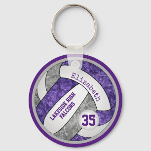 purple gray school team colors girls volleyball キーホルダー