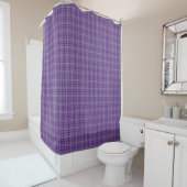 Purple Gray Tartan Plaid Shower Curtain シャワーカーテン (インサイチュ)