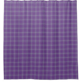 Purple Gray Tartan Plaid Shower Curtain シャワーカーテン