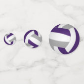 purple gray team colors kids volleyball party コンフェッティ (裏面)