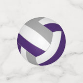 purple gray team colors kids volleyball party コンフェッティ (スモール正面)