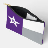 Purple & Gray Texas Flag アクセサリーポーチ (見開き)