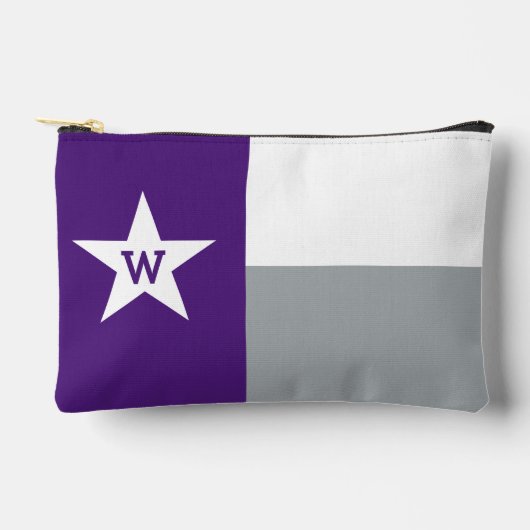 Purple & Gray Texas Flag アクセサリーポーチ (正面)