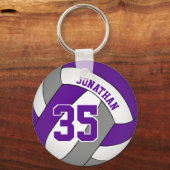 purple gray volleyball player name jersey number キーホルダー (正面)
