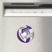 purple gray volleyball with team name マグネット (インサイチュ (食洗機))