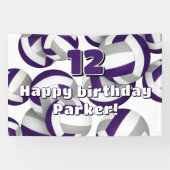 purple gray volleyballs kids birthday party 横断幕 (横)