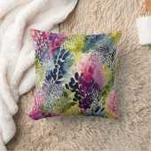 Purple, green abstract watercolor クッション (ブランケット)