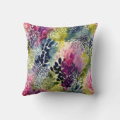 Purple, green abstract watercolor クッション (裏面)