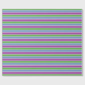 Purple Green Blue Striped ラッピングペーパー (フラット)