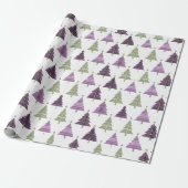Purple Green Christmas Pattern#24 ID1009 ラッピングペーパー (アンロールド)
