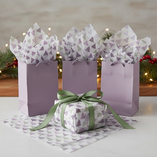 Purple Green Christmas Pattern#24 ID1009 薄葉紙