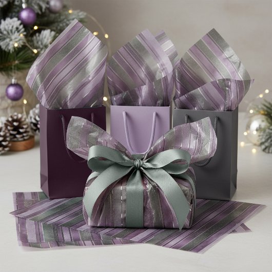Purple Green Christmas Pattern#27 ID1009 薄葉紙