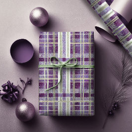 Purple Green Christmas Pattern#2 ID1009 ラッピングペーパー