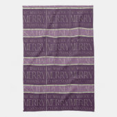 Purple Green Christmas Pattern#35b ID1009 キッチンタオル (縦)