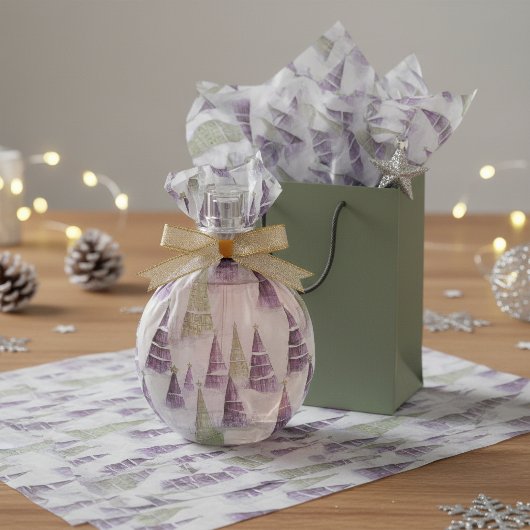 Purple Green Christmas Pattern#8 ID1009 薄葉紙