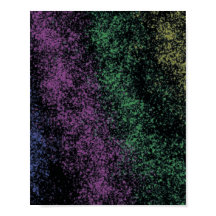 Purple-green cosmic gradient, dark shadows.