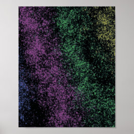 Purple-green cosmic gradient, dark shadows. ポスター