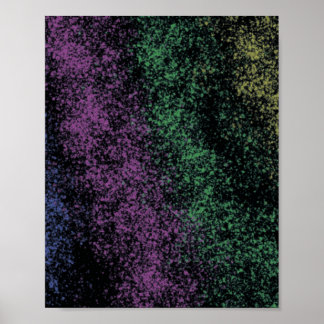 Purple-green cosmic gradient, dark shadows. ポスター