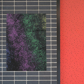 Purple-green cosmic gradient, dark shadows. ポスター