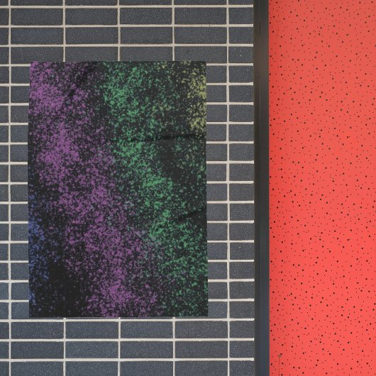 Purple-green cosmic gradient, dark shadows. ポスター