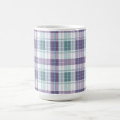 PURPLE & GREEN EASTER PLAID PATTERN コーヒーマグカップ (中央)