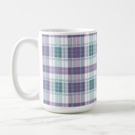 PURPLE & GREEN EASTER PLAID PATTERN コーヒーマグカップ