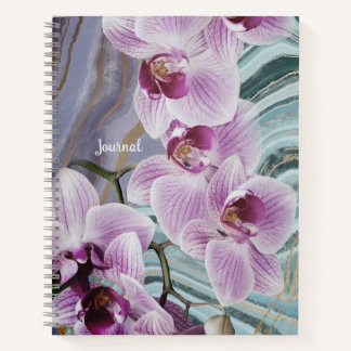 Purple Green Floral Geode Name Journal ノートブック