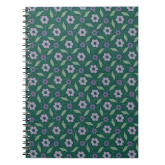 purple & green floral notebook ノートブック