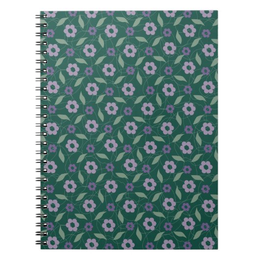 purple & green floral notebook ノートブック (正面)