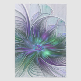 Purple Green Flower Modern Abstract Art Fractal 薄葉紙