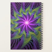 Purple Green Flower Modern Abstract Fractal Art プランナー手帳 (裏面)