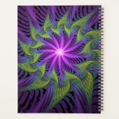 Purple Green Flower Modern Abstract Fractal Art プランナー手帳 (裏面)