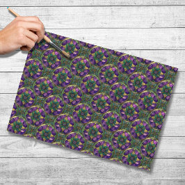 Purple, Green, Gold Stained Glass Tissue Paper 薄葉紙