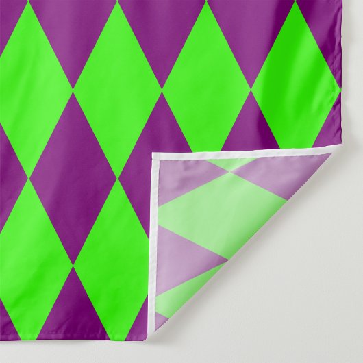 Purple Green Harlequin Checkered Design  ファブリック