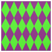Purple Green Harlequin Checkered Design  ファブリック (見本)