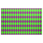 Purple Green Harlequin Checkered Design  ファブリック (ファットクウォーター)
