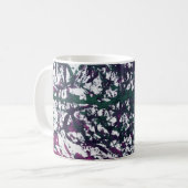 Purple, Green, Pink, Marble Artwork コーヒーマグカップ (正面左)