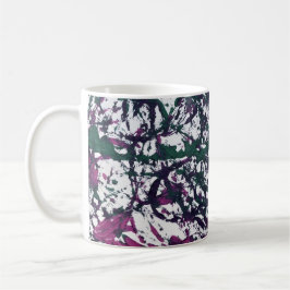 Purple, Green, Pink, Marble Artwork コーヒーマグカップ