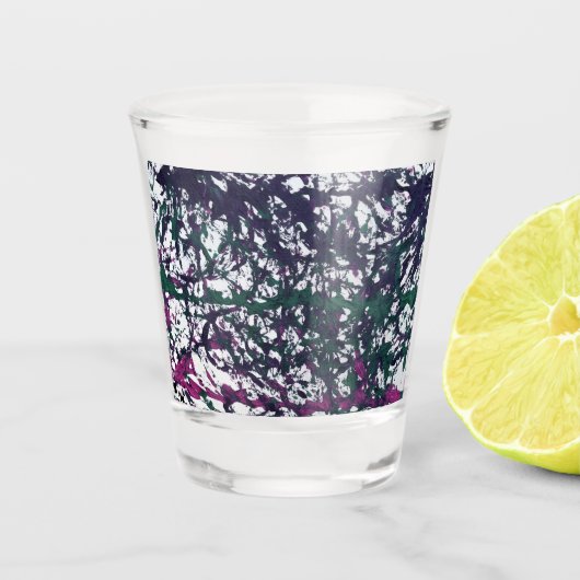 Purple, Green, Pink, Marble Artwork ショットグラス (正面)