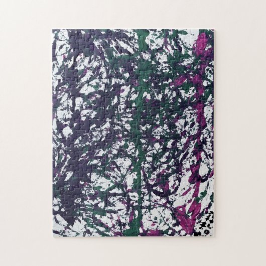 Purple, Green, Pink, Marble artwork ジグソーパズル (縦)