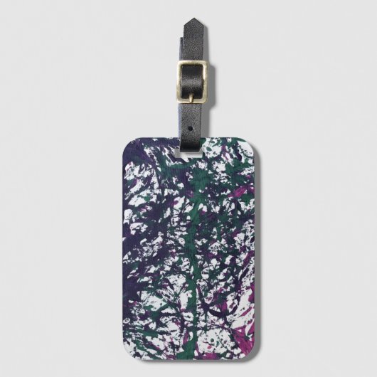 Purple, Green, Pink, Marble Artwork ラゲッジタグ (正面縦)