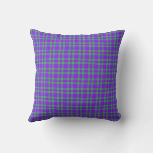 Purple Green Plaid Pattern クッション (裏面)