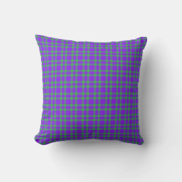 Purple Green Plaid Pattern クッション