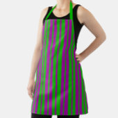 Purple Green Stylish Stripes Pattern Design  エプロン