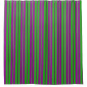 Purple Green Stylish Stripes Pattern Design シャワーカーテン (正面)
