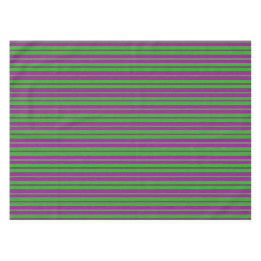 Purple Green Stylish Stripes Pattern Design  テーブルクロス (正面(横))